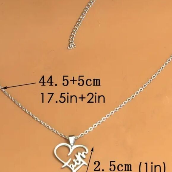 FAITH Silver Pendant Dainty Religious Necklace gift preppy feminine minimalist - Picture 2 of 2